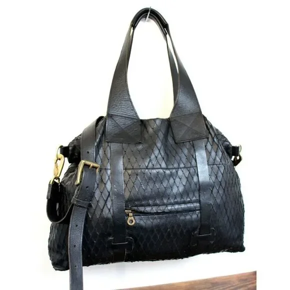 XL AMAZING JAS MB IBW LTD LONDON BLACK GENUINE LEATHER TOTE SHOULDER BAG HANDBAG